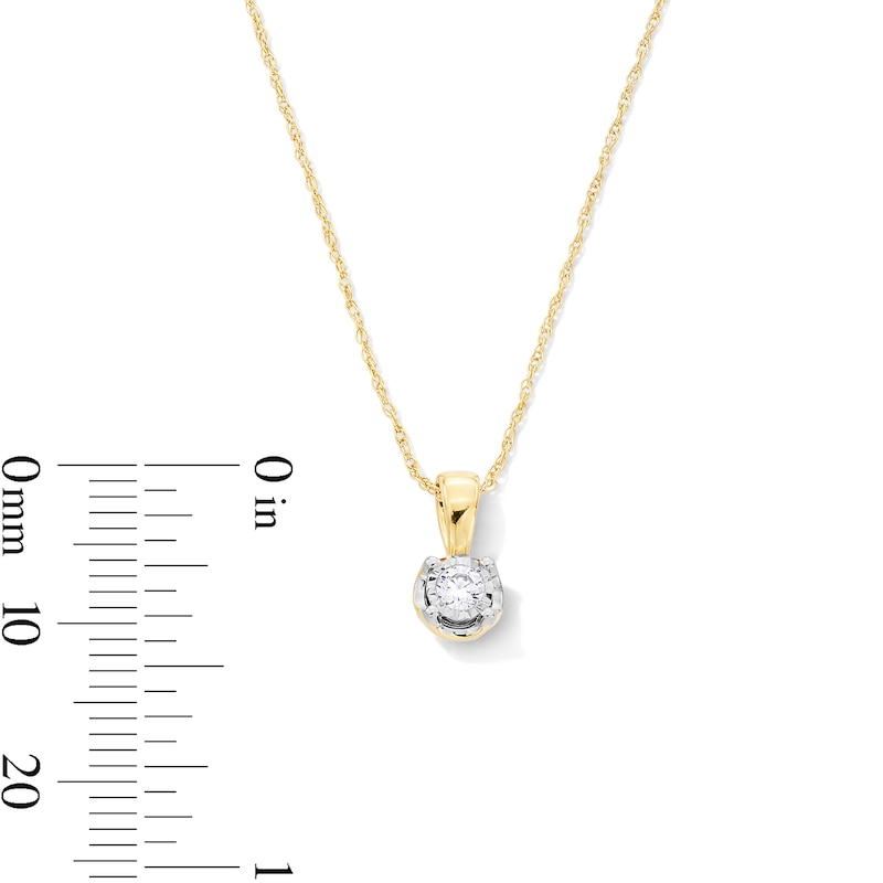 Main Image 2 of 1/10 CT. Diamond Miracle Solitaire Bubble Pendant in 10K Gold (J/I3)