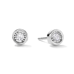 1/10 CT. T.W. Diamond Miracle Solitaire Stud Earrings in 10K White Gold (I/I3)