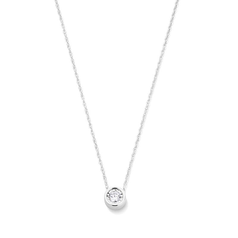 Main Image 1 of 1/6 CT. Diamond Miracle Solitaire Pendant in 10K White Gold (I/I3)