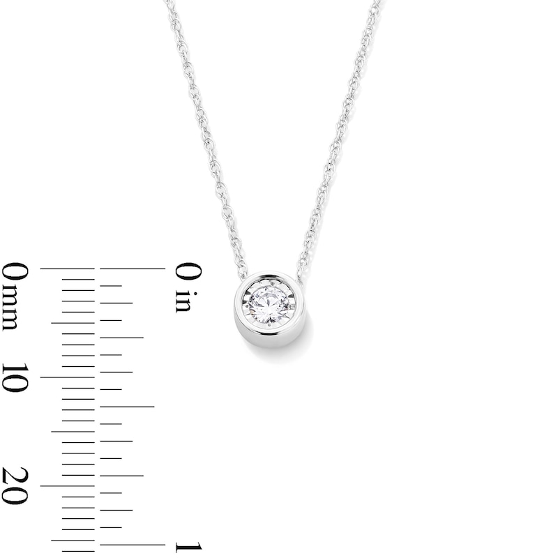 Main Image 2 of 1/6 CT. Diamond Miracle Solitaire Pendant in 10K White Gold (I/I3)