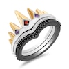 Thumbnail Image 1 of Enchanted Disney Villains Garnet and Amethyst with Diamond Crown Three Piece Ring Set in Sterling Silver and 10K Gold