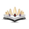 Thumbnail Image 3 of Enchanted Disney Villains Garnet and Amethyst with Diamond Crown Three Piece Ring Set in Sterling Silver and 10K Gold