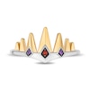 Thumbnail Image 4 of Enchanted Disney Villains Garnet and Amethyst with Diamond Crown Three Piece Ring Set in Sterling Silver and 10K Gold