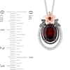 Thumbnail Image 3 of Collector’s Edition Enchanted Disney Snow White Live Action Garnet and Diamond Pendant in Sterling Silver and Rose Gold