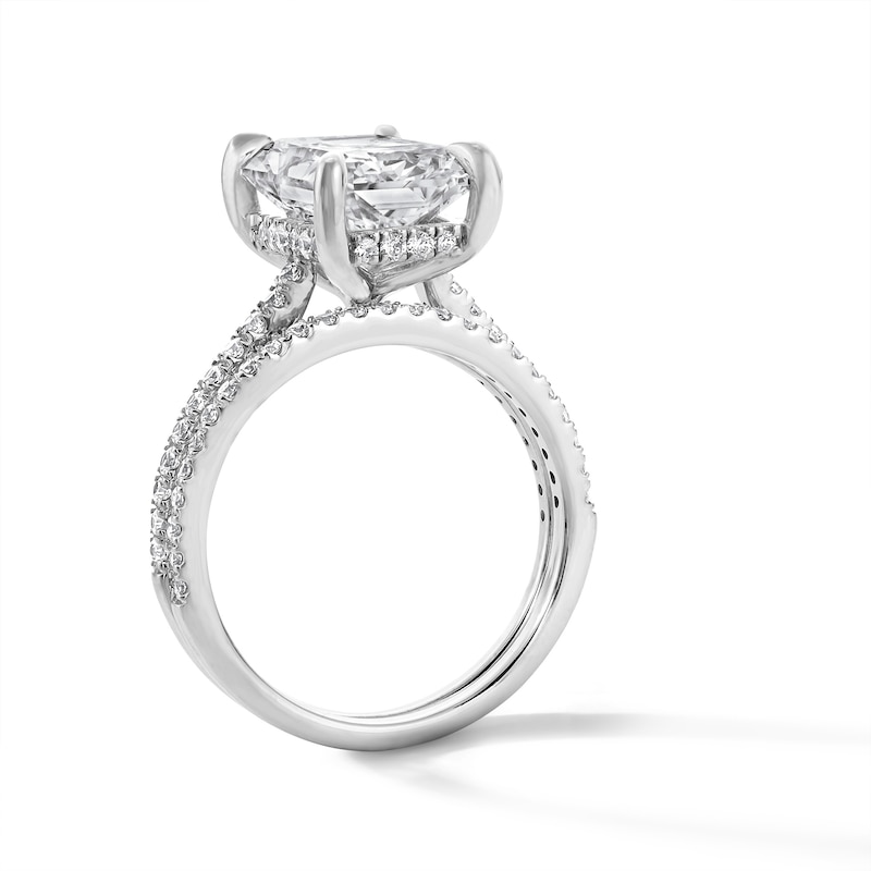 Main Image 3 of 5-5/8 CT. T.W. Radiant-Cut Certified Lab-Created Diamond Bridal Set in 14K White Gold (F/VS2)