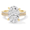 Thumbnail Image 1 of 5-5/8 CT. T.W. Oval Certified Lab-Created Diamond Bridal Set in 14K Gold (F/VS2)