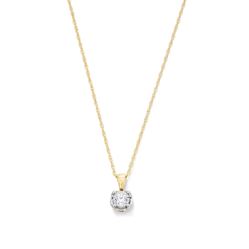 Main Image 1 of 1/4 CT. Diamond Miracle Solitaire Bubble Pendant in 10K Gold (J/I3)