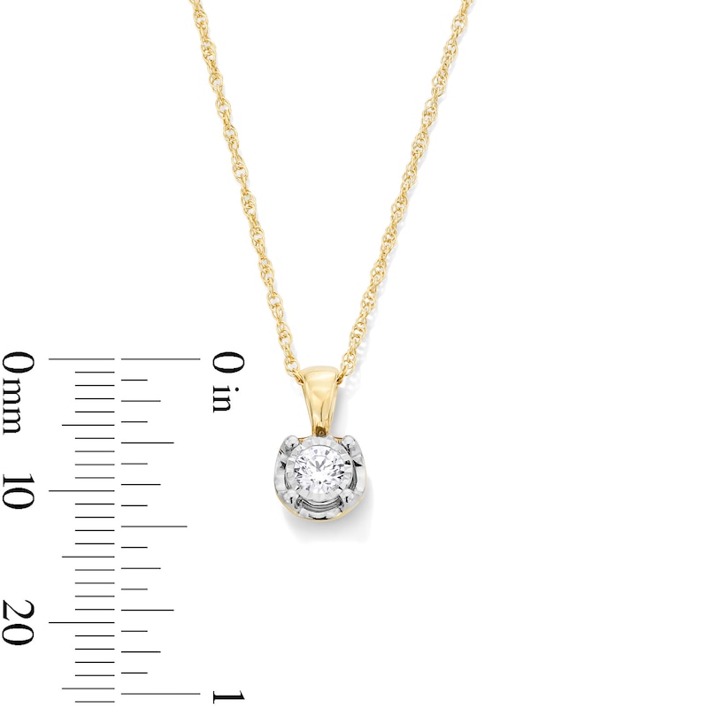 Main Image 2 of 1/4 CT. Diamond Miracle Solitaire Bubble Pendant in 10K Gold (J/I3)