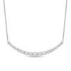 Thumbnail Image 1 of 3/8 CT. T.W. Diamond Miracle Graduated Curved Necklace in Sterling Silver