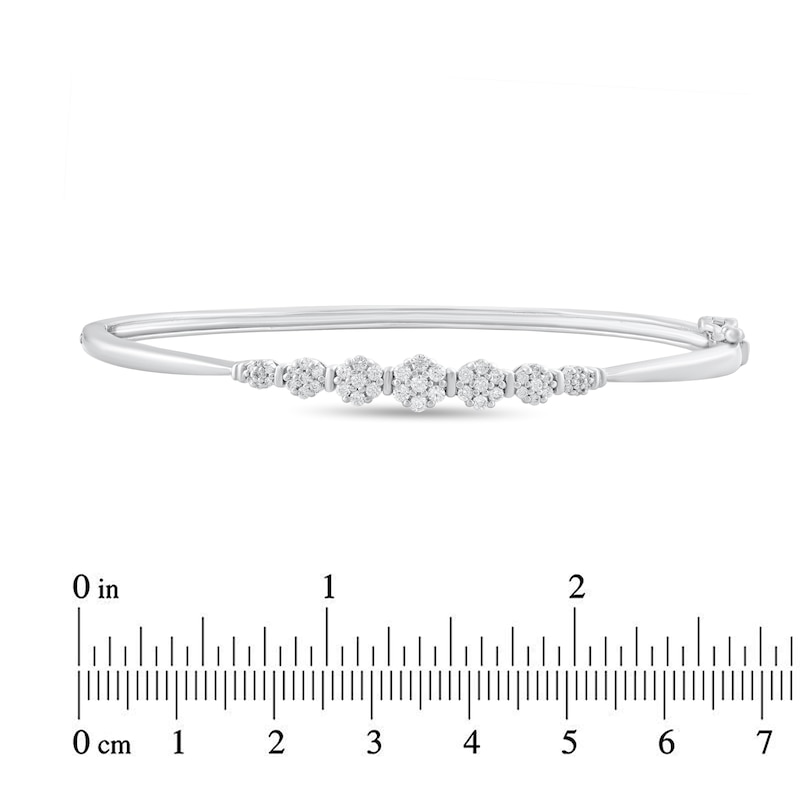 Main Image 2 of 3/8 CT. T.W. Multi-Diamond Graduated Bangle in 10K White Gold