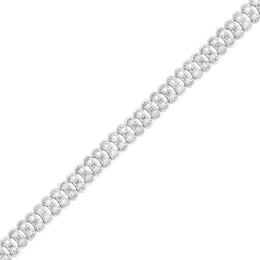 7/8 CT. T.W. Diamond Double Row Tennis Bracelet in Sterling Silver