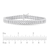 Thumbnail Image 2 of 7/8 CT. T.W. Diamond Double Row Tennis Bracelet in Sterling Silver