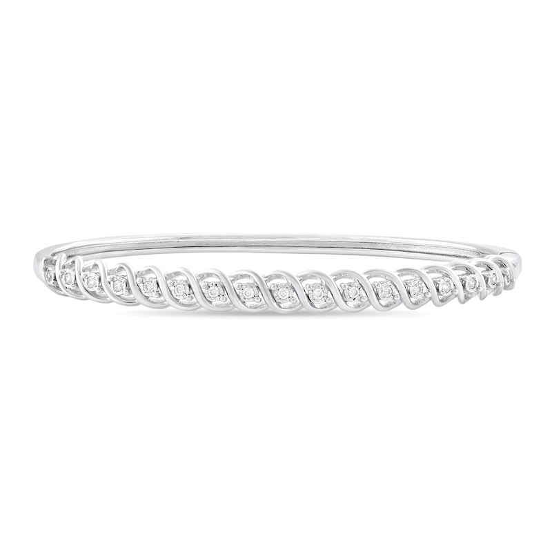 Main Image 1 of 1/4 CT. T.W. Diamond Miracle Cascading Bangle in Sterling Silver