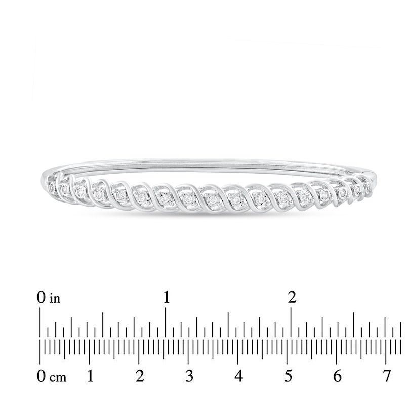 Main Image 2 of 1/4 CT. T.W. Diamond Miracle Cascading Bangle in Sterling Silver