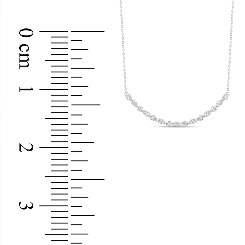 Main Image 2 of 1/5 CT. T.W. Diamond Alternating Station Necklace in Sterling Silver - 17&quot;