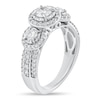 Thumbnail Image 2 of 7/8 CT. T.W. Diamond Three Stone Frame Triple Row Shank Engagement Ring in 14K White Gold