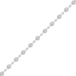 1-1/2 CT. T.W. Flower-Shaped Multi-Diamond Station Bracelet in 14K White Gold