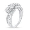 Thumbnail Image 2 of 7/8 CT. T.W. Diamond Slant Three Stone Bypass Shank Engagement Ring in 10K White Gold