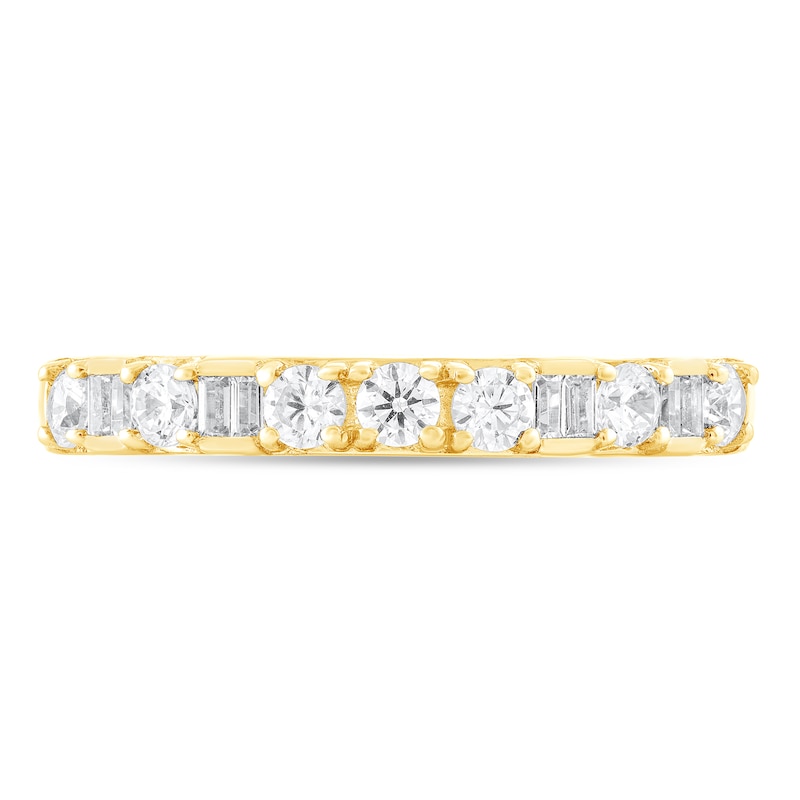 Main Image 3 of 3/8 CT. T.W. Baguette and Round Diamond Anniversary Band in 10K Gold