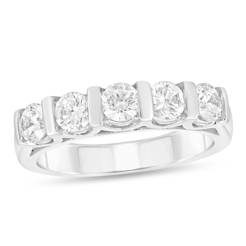 Main Image 1 of 1 CT. T.W. Diamond Five Stone Anniversary Band in 14K White Gold