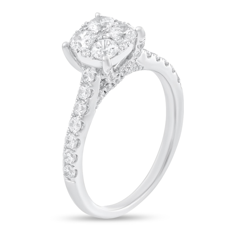 Main Image 2 of 7/8 CT. T.W. Diamond Quad Engagement Ring in 10K White Gold