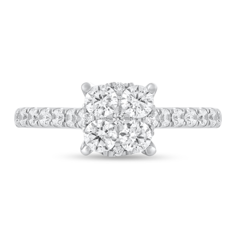 Main Image 3 of 7/8 CT. T.W. Diamond Quad Engagement Ring in 10K White Gold