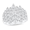 Thumbnail Image 1 of 2-7/8 CT. T.W. Diamond Multi-Row Cluster Ring in 14K White Gold