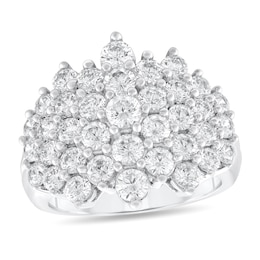 2-7/8 CT. T.W. Diamond Multi-Row Cluster Ring in 14K White Gold