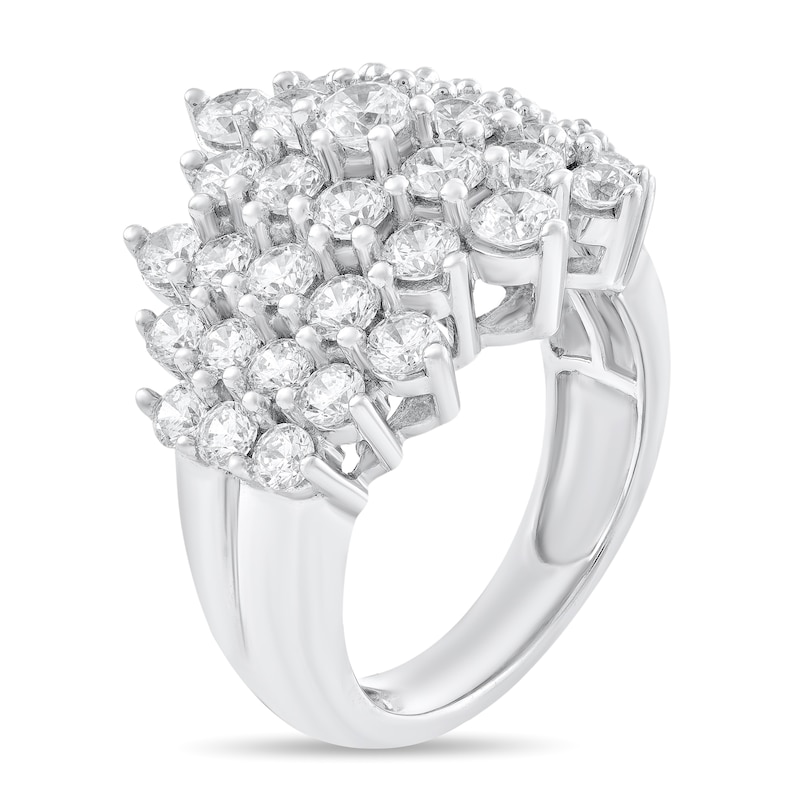 Main Image 2 of 2-7/8 CT. T.W. Diamond Multi-Row Cluster Ring in 14K White Gold