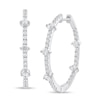 Thumbnail Image 1 of 1 CT. T.W. Diamond Station Inside-Out Hoop Earrings in 14K White Gold