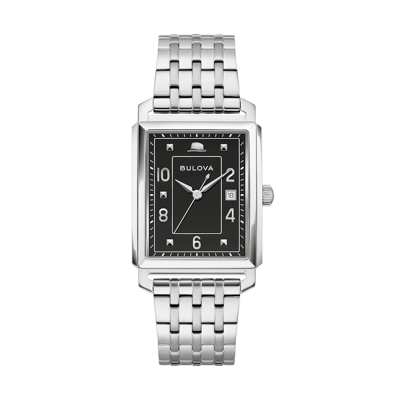 Main Image 1 of Men's Bulova Frank Sinatra 'The Very Thought of You' Collection Watch with Rectangular Black Dial (Model: 96B461)