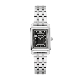 Ladies’ Bulova Frank Sinatra 'The Very Thought of You' Collection Watch with Rectangular Black Dial (Model: 96L341)