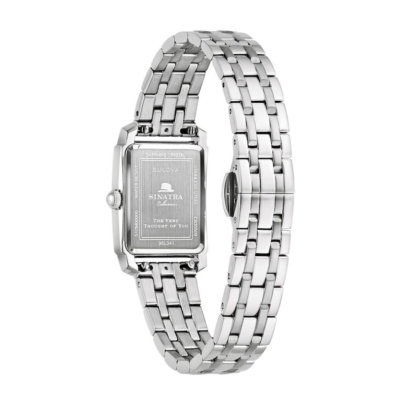 Main Image 3 of Ladies’ Bulova Frank Sinatra 'The Very Thought of You' Collection Watch with Rectangular Black Dial (Model: 96L341)