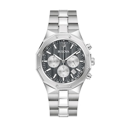 Men's Bulova Classic Prestige Chronograph Watch with Grey Dial (Model: 96B459)