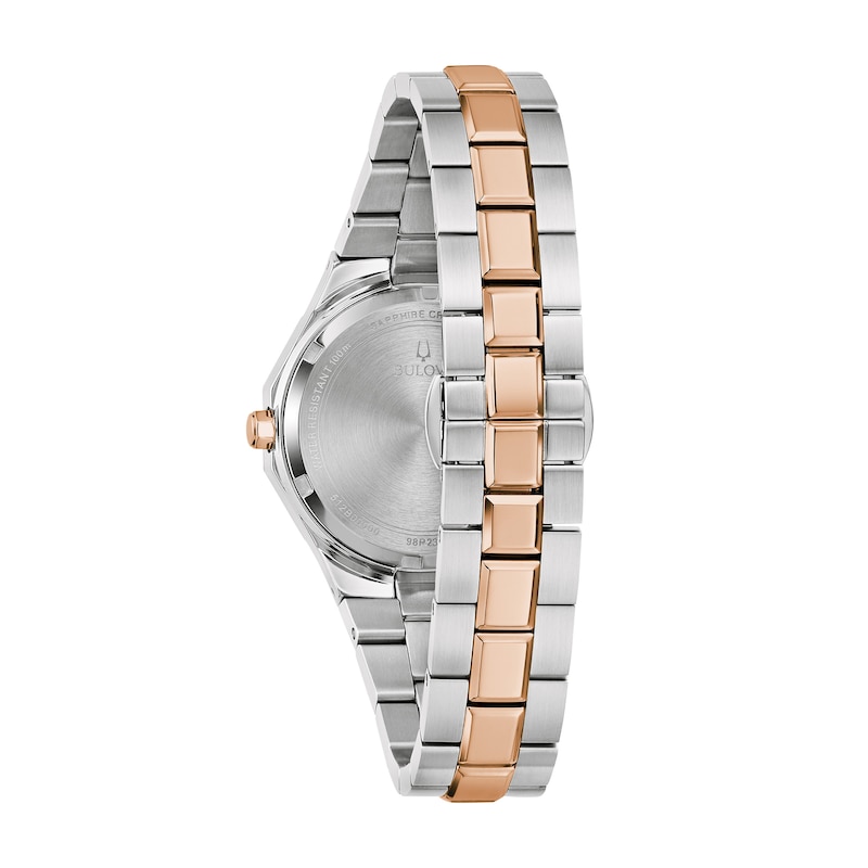 Main Image 3 of Ladies' Bulova Classic Prestige Diamond Accent Two-Tone IP Watch with Mother-of-Pearl Dial (Model: 98P235)