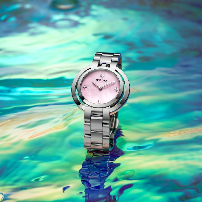 Main Image 4 of Ladies' Bulova Rubaiyat Watch with Pink Mother-of-Pearl Dial (Model: 96L338)