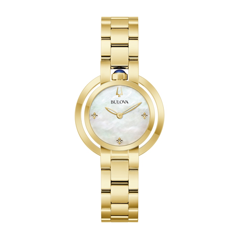 Main Image 1 of Ladies' Bulova Rubaiyat Gold-Tone IP Watch with Mother-of-Pearl Dial (Model: 97L181)