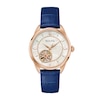 Thumbnail Image 1 of Ladies' Bulova Sutton Rose-Tone IP Blue Leather Strap Automatic Watch with Mother-of-Pearl Dial (Model: 97L180)