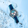 Thumbnail Image 4 of Men's Bulova Marine Star Blue Leather Strap Chronograph Watch with Blue Dial (Model: 96B460)