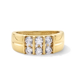 1-1/3 CT. T.W. Certified Lab-Created Diamond Column Band in 10K Gold (F/VS2)