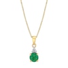 Thumbnail Image 1 of 5.0mm Emerald and Diamond Accent Tri-Top Pendant in 14K Gold