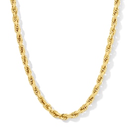 6.5mm Diamond-Cut Glitter Rope Chain Necklace in Solid 14K Gold - 24"