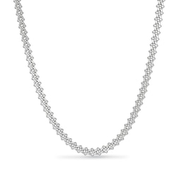 5.7mm Diamond-Cut Crab Link Chain Necklace in Solid Sterling Silver - 22"