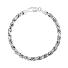 5.6mm Diamond-Cut Rope Chain Bracelet in Solid Sterling Silver - 8.5"