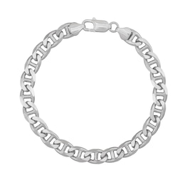 7.6mm Diamond-Cut Mariner Chain Bracelet in Solid Sterling Silver - 8.5"