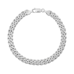 6.9mm Diamond-Cut Miami Cuban Curb Chain Bracelet in Solid Sterling Silver - 8.5"