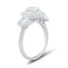 Thumbnail Image 3 of 2 CT. T.W. Oval Diamond Double Frame Three Stone Engagement Ring in 14K White Gold