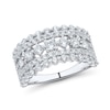 Thumbnail Image 1 of 1-1/2 CT. T.W. Diamond Multi-Row Band in 14K White Gold