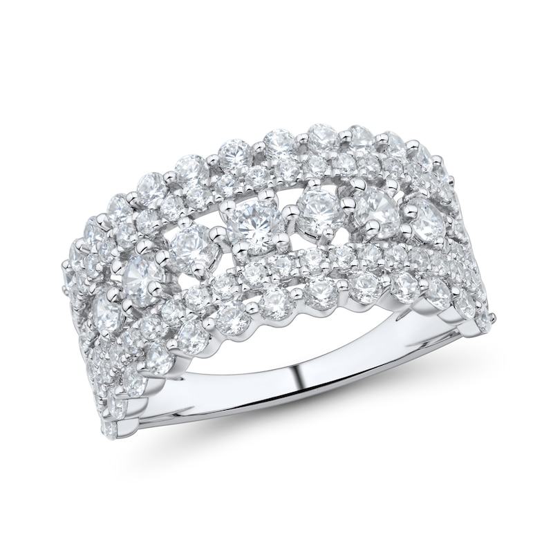 Main Image 1 of 1-1/2 CT. T.W. Diamond Multi-Row Band in 14K White Gold