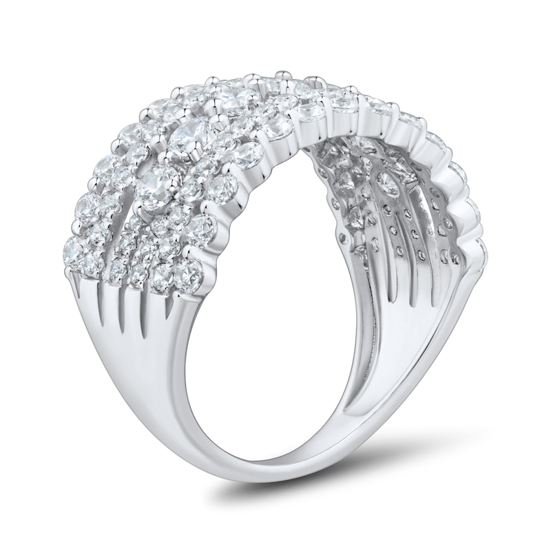 Main Image 3 of 1-1/2 CT. T.W. Diamond Multi-Row Band in 14K White Gold